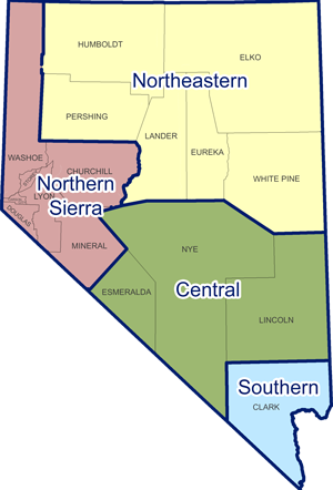 Nevada Regionalization Map